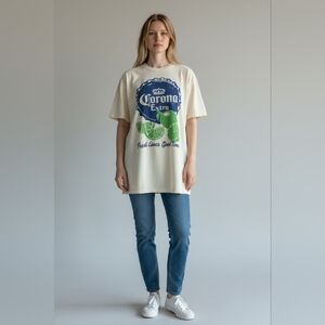 Nwt Corona Extra Fresh Limes Good Times Tee in Blue and Green Mens Med XL 3X